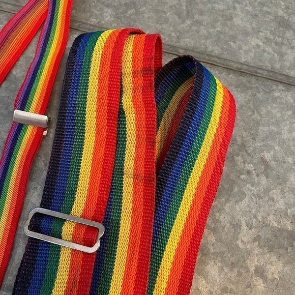 Rainbow Suspenders and Belt One Size Adjustable Vintage Retro 70s Smiley Face - Picture 4 of 9